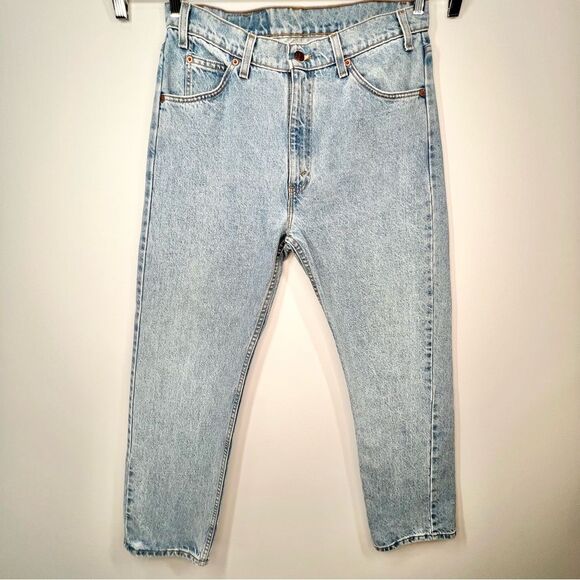 Vtg Levi’s 505 Regular Fit Straight Leg Orange Tab Tagged 34x30 Light Wash 32x30 - Picture 1 of 11